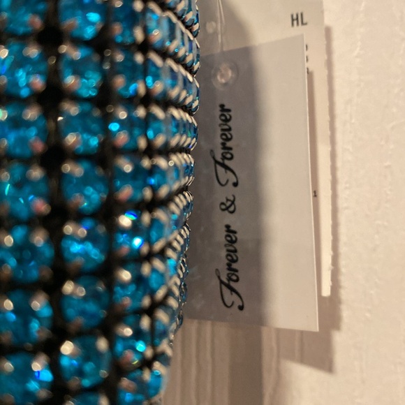 BNWT FOREVER & FOREVER Blue Rhinestone Shoulder Bag - Picture 2 of 7